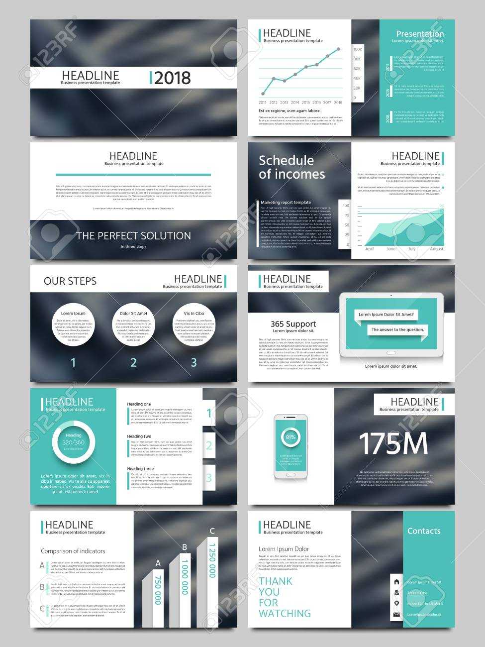 Keynote Style Business Presentation Vector Template. Multipurpose.. With Regard To Keynote Brochure Template