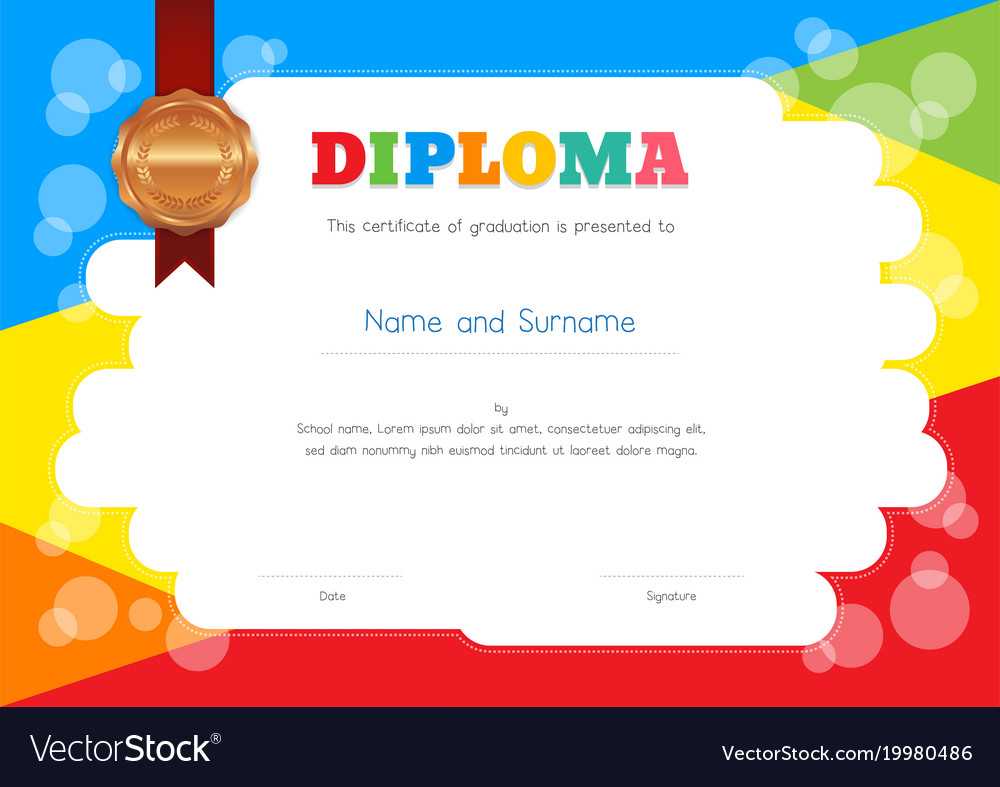 Kids Diploma Or Certificate Template With For Preschool Graduation Certificate Template Free