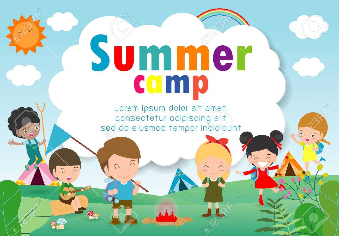 Kids Summer Camp Education Template For Advertising Brochure,.. Pertaining To Summer Camp Brochure Template Free Download