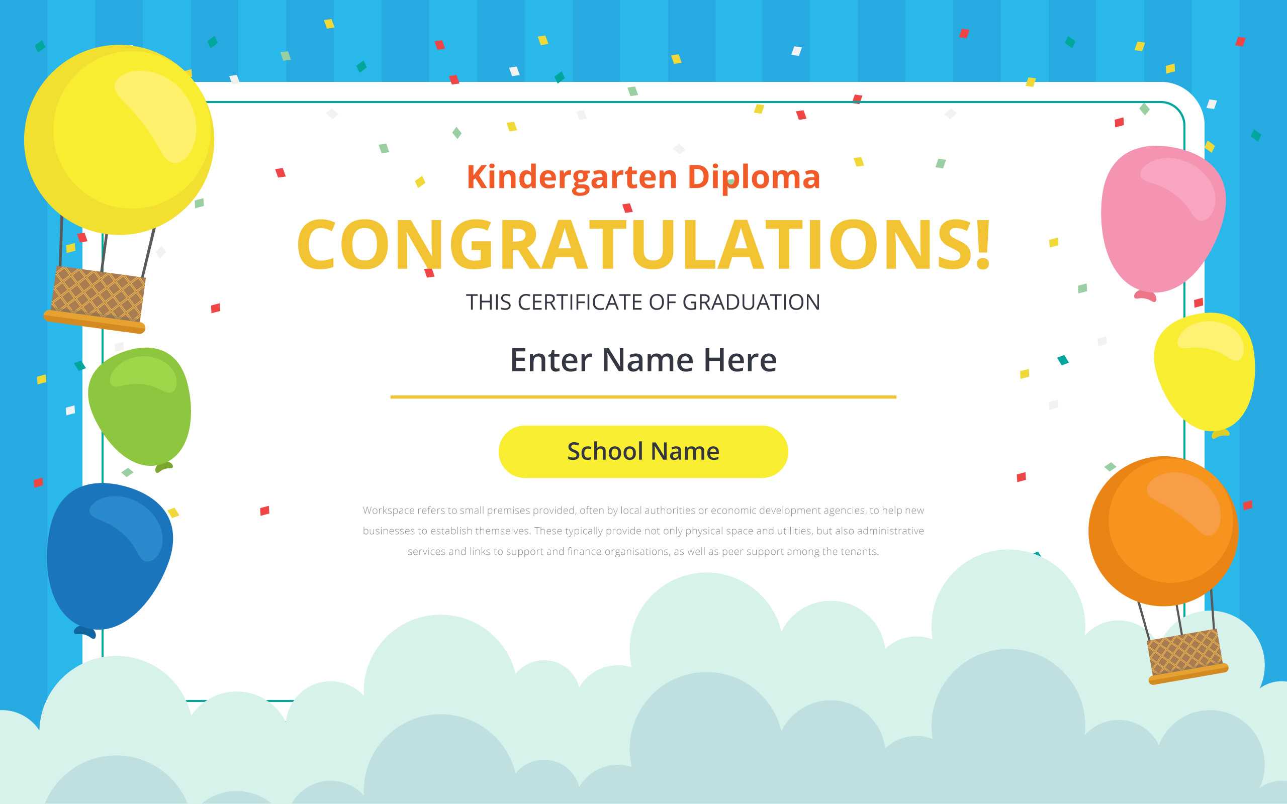 Kindergarten Diploma Printable Certificates – Barati.ald2014 Intended For Small Certificate Template