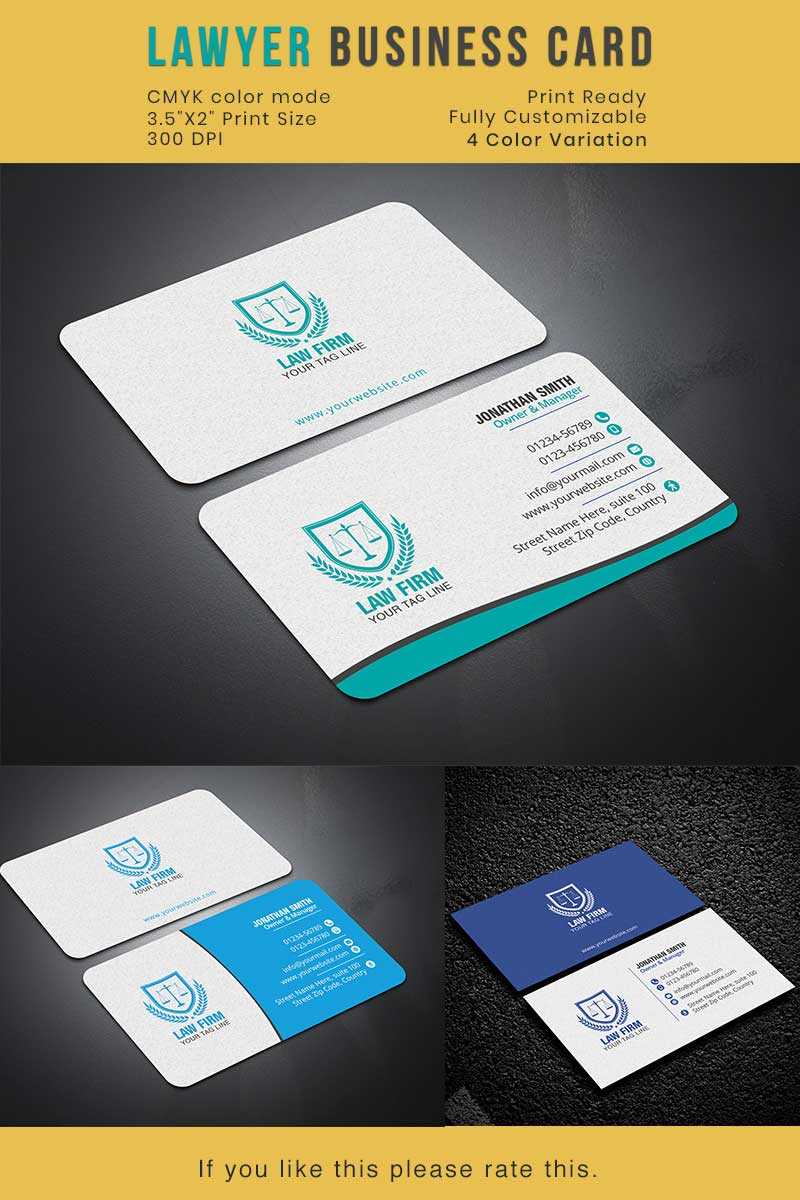 Lawyer / Attorney / Consultancy Business Card Corporate Identity Template Intended For Lawyer Business Cards Templates