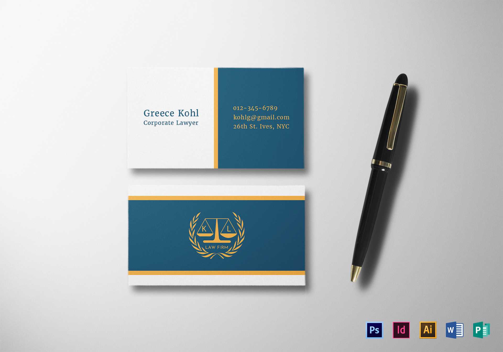 Lawyer Business Card Template Intended For Lawyer Business Cards Templates