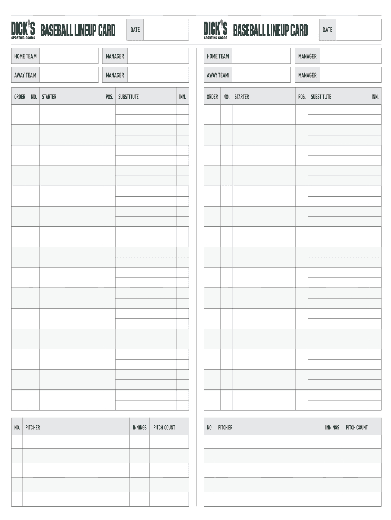 Lienup Card Fillable - Fill Online, Printable, Fillable Intended For Softball Lineup Card Template