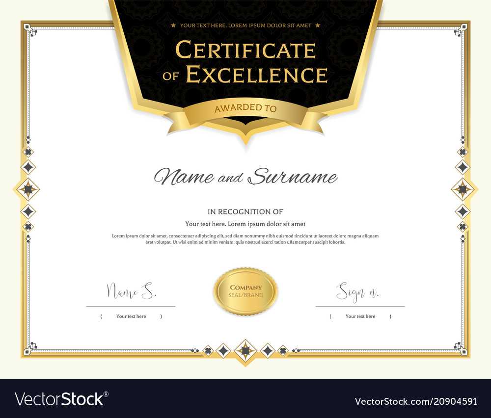 Luxury Certificate Template With Elegant Border Inside High Resolution Certificate Template