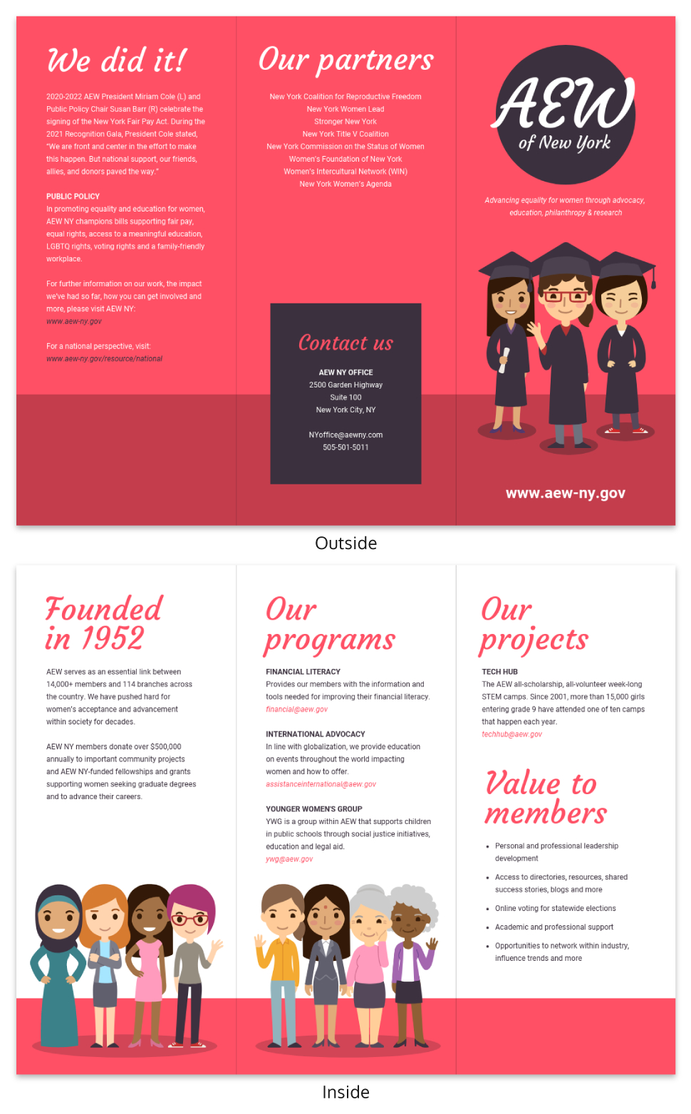 Magenta Non Profit Tri Fold Brochure Template Intended For Country Brochure Template