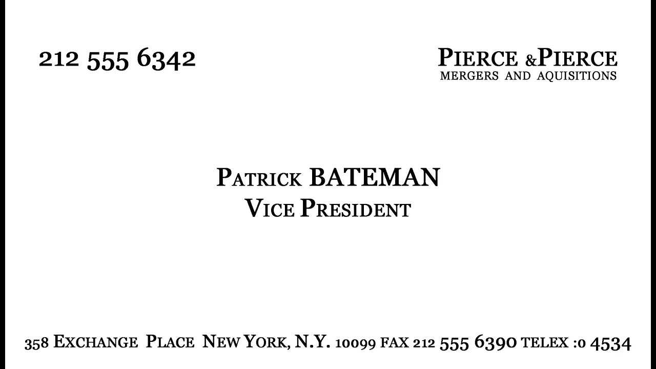 Make Patrick Bateman's Business Card – Youtube With Paul Allen Business Card Template