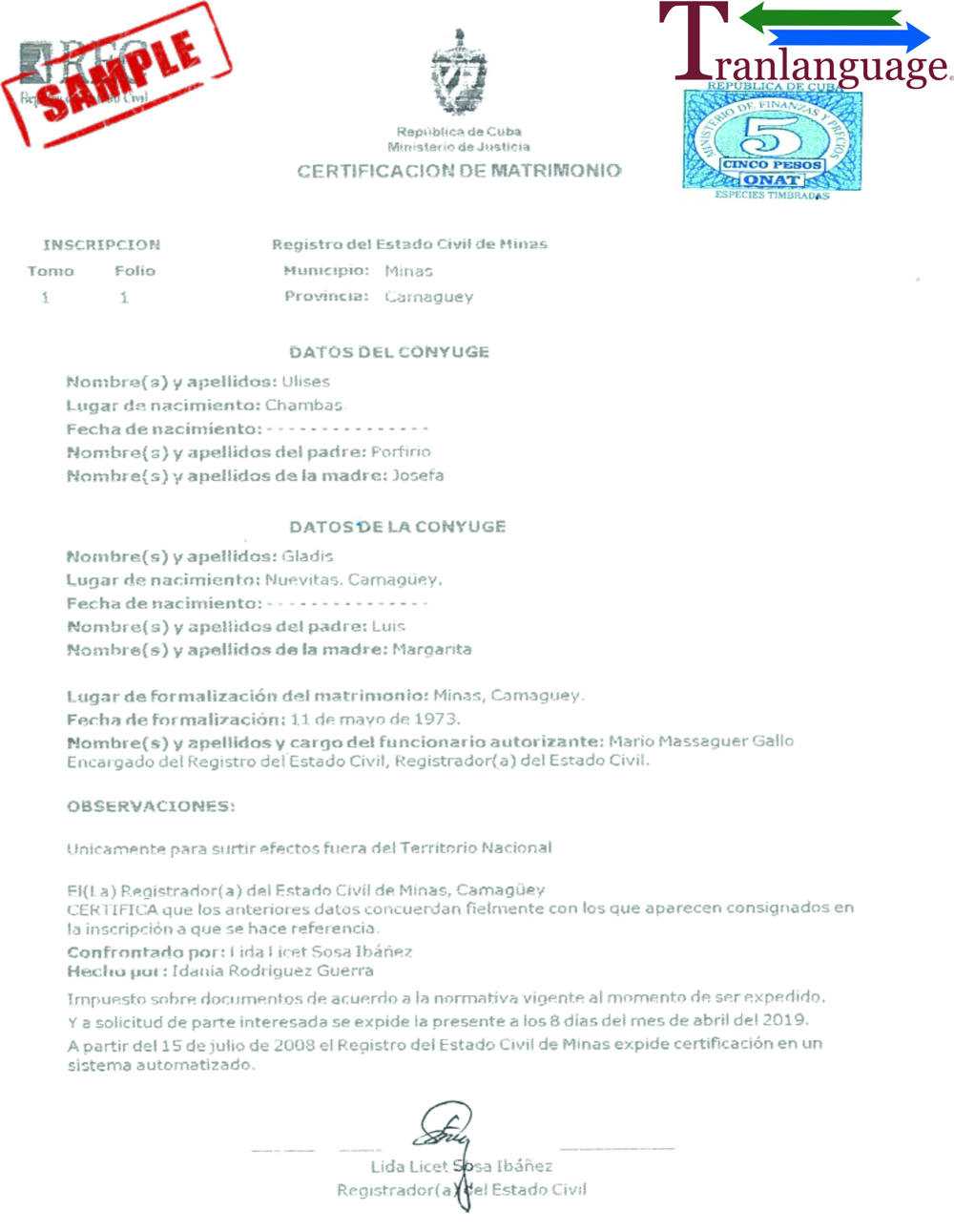 Marriage Certificate Cuba With Regard To Marriage Certificate Translation Template