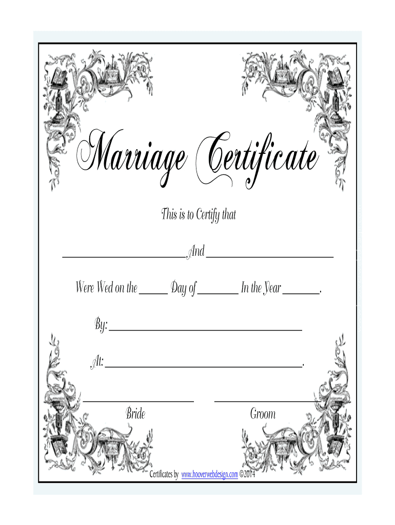 Marriage Certificate - Fill Online, Printable, Fillable With Regard To Certificate Of Marriage Template