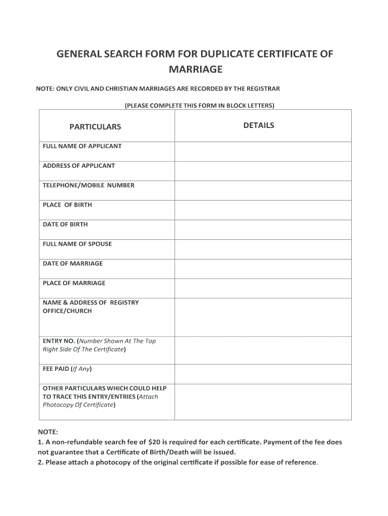 Marriage Certificate Format – Fill Online, Printable Within Blank Marriage Certificate Template