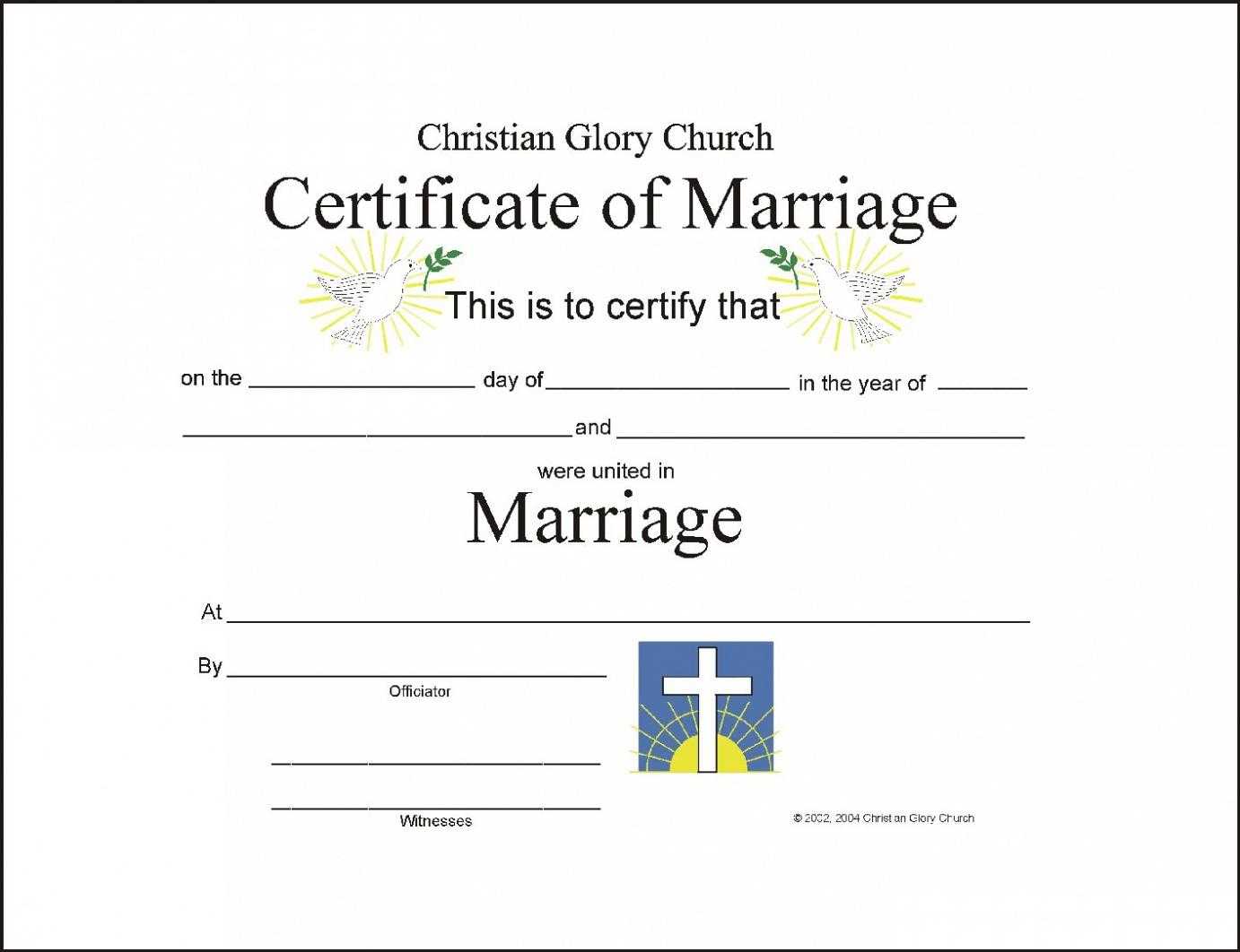 Marriage Certificate Template – Certificate Templates Inside Certificate Of Marriage Template