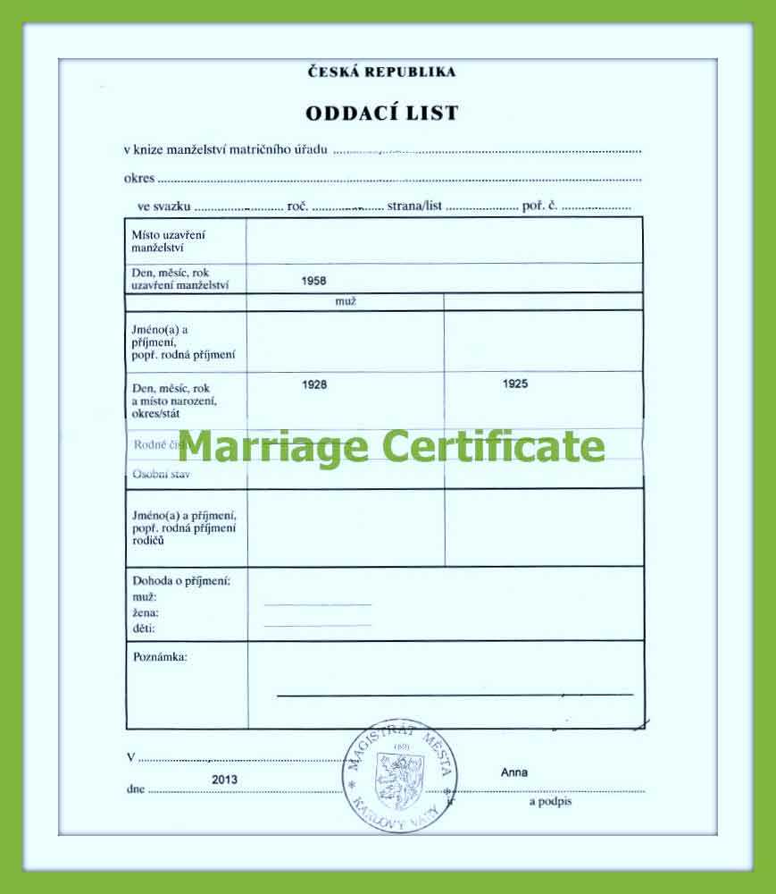 Marriage Certificate Translation Inside Marriage Certificate Translation From Spanish To English Template