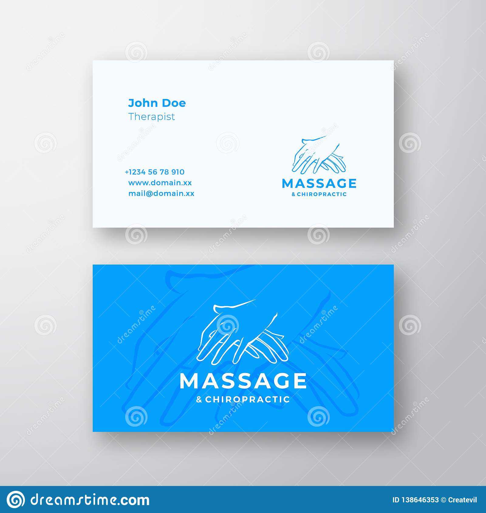 Massage And Chiropractic Abstract Vector Logo And Business Inside Chiropractic Travel Card Template