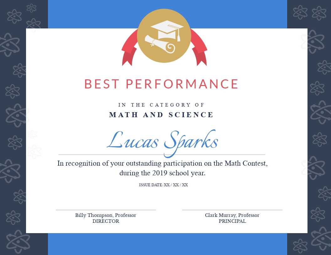 Math Contest - Certificate Template - Visme Regarding Math Certificate Template