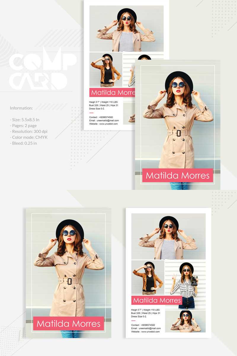 Matilda Morres – Model Comp Card Template Corporate Identity Throughout Zed Card Template Free