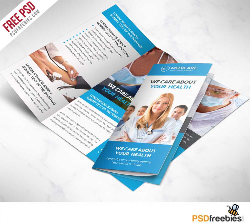 Medical Care And Hospital Trifold Brochure Template Free Psd for Medical Office Brochure Templates