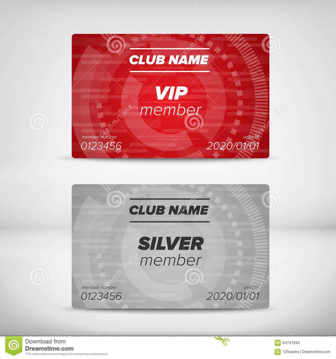 Member Card Templates Stock Vector. Illustration Of Entrance Regarding Membership Card Template Free
