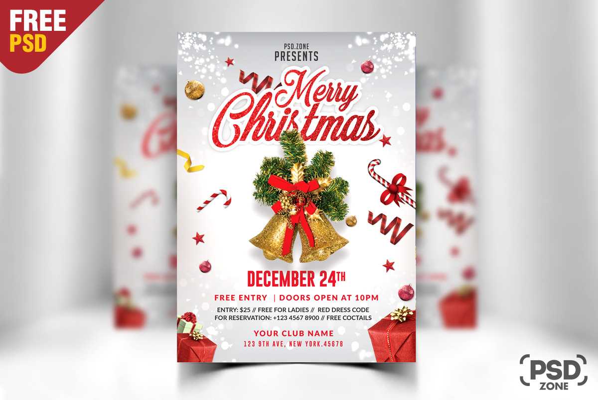 Merry Christmas Flyer Free Psd – Psd Zone With Regard To Free Christmas Card Templates For Photoshop