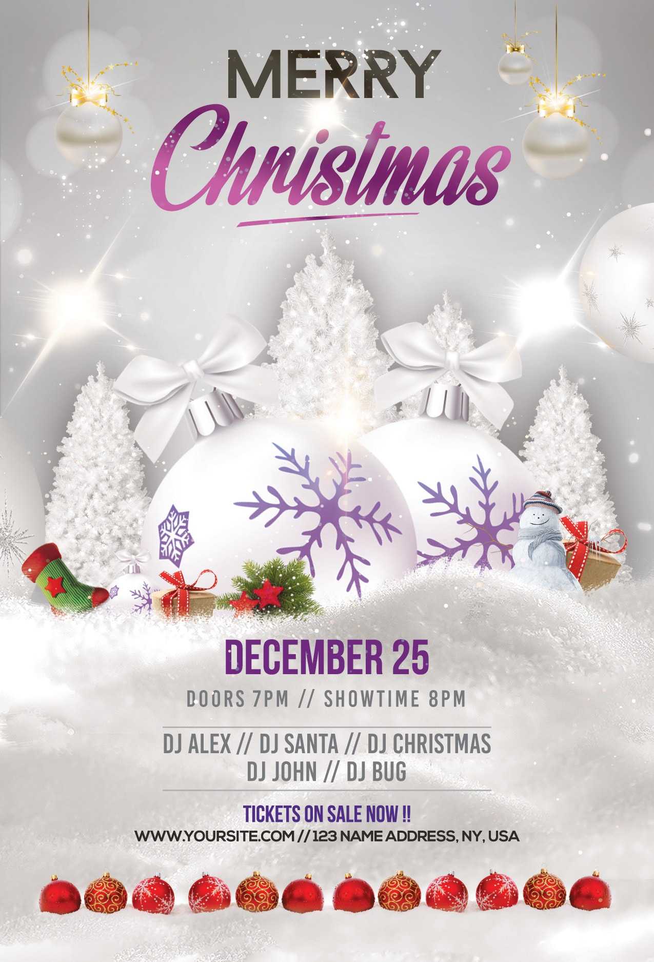 Merry Christmas &amp; Holiday Free Psd Flyer Template - Stockpsd intended for Christmas Brochure Templates Free