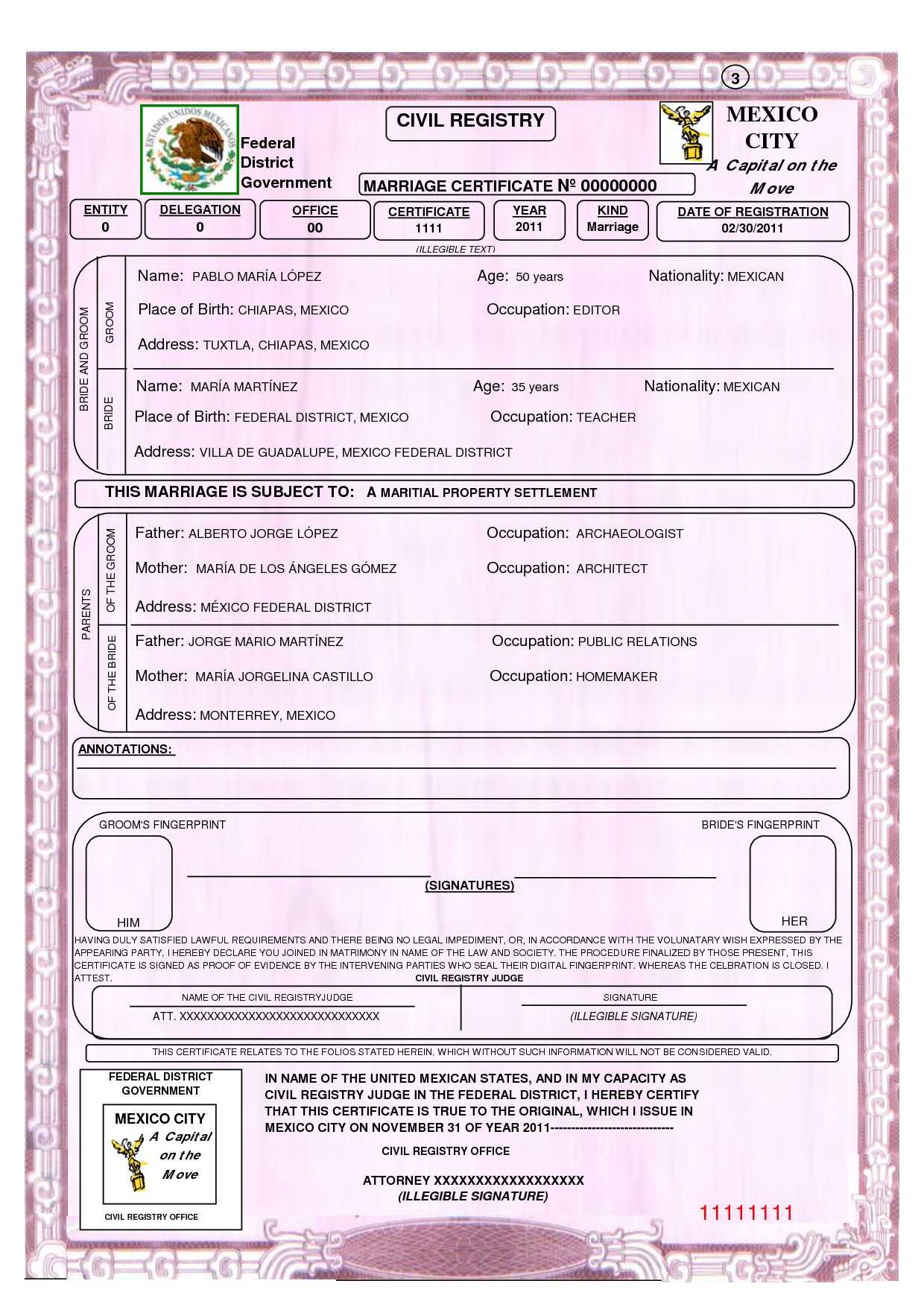 Mexican Marriage Certificate Template Birth Translation For Mexican Marriage Certificate Translation Template