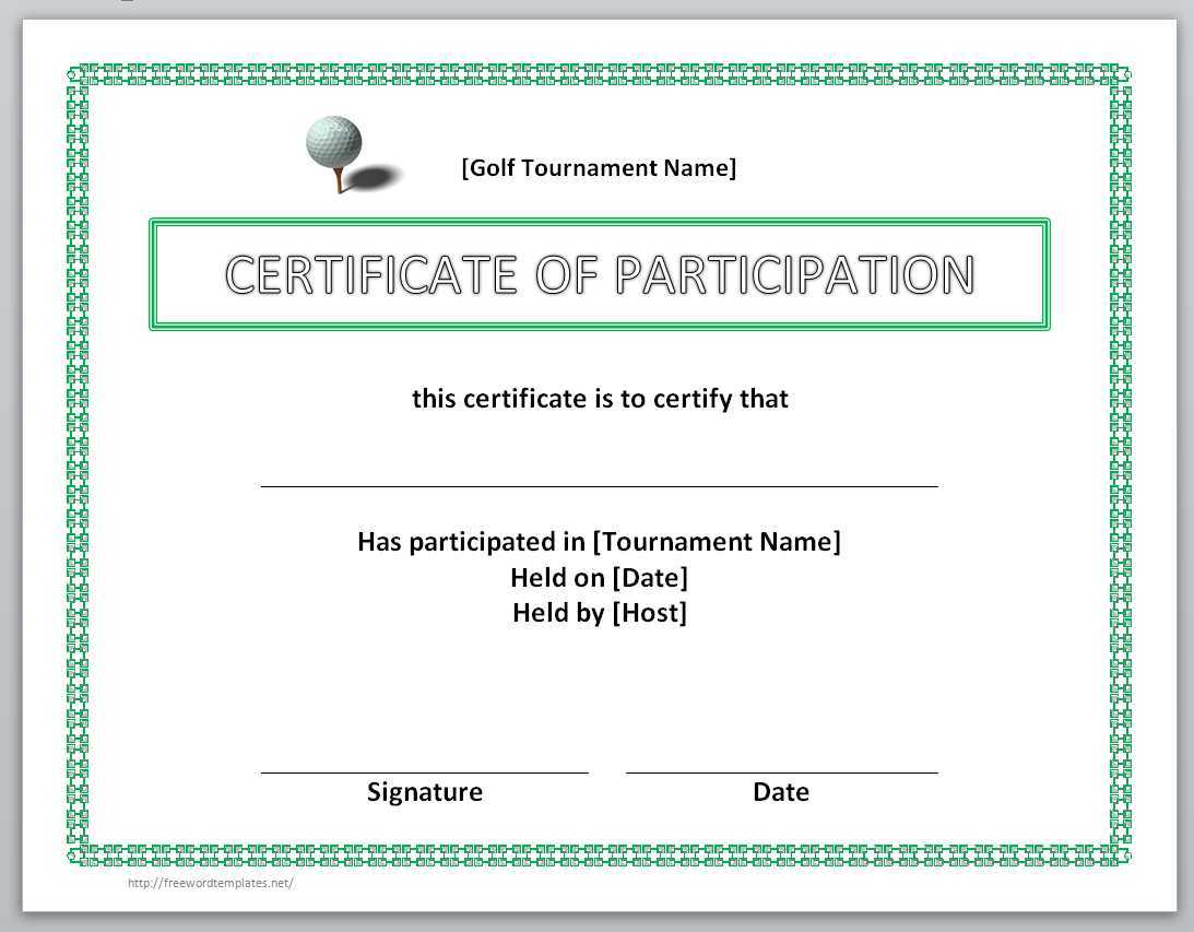 Microsoft Office Certificate Templates Free – Karati.ald2014 Within Golf Certificate Templates For Word