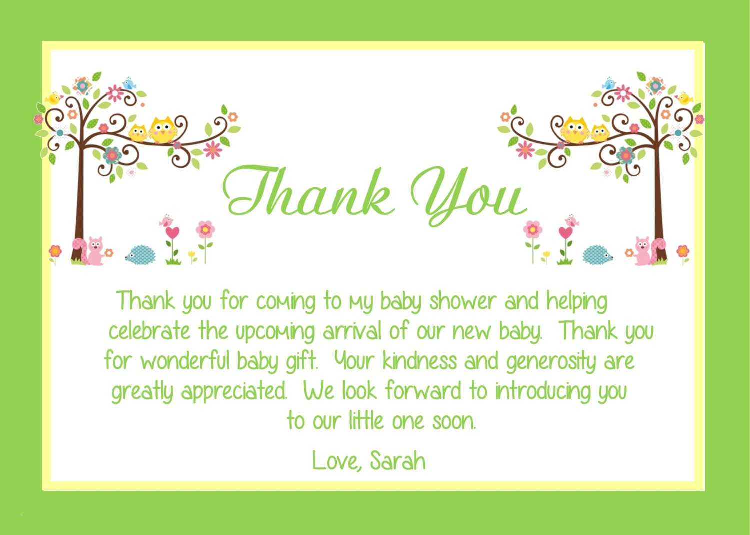 Modern Baby Shower Thank You Notes - Modern Innovation Design With Regard To Thank You Card Template For Baby Shower