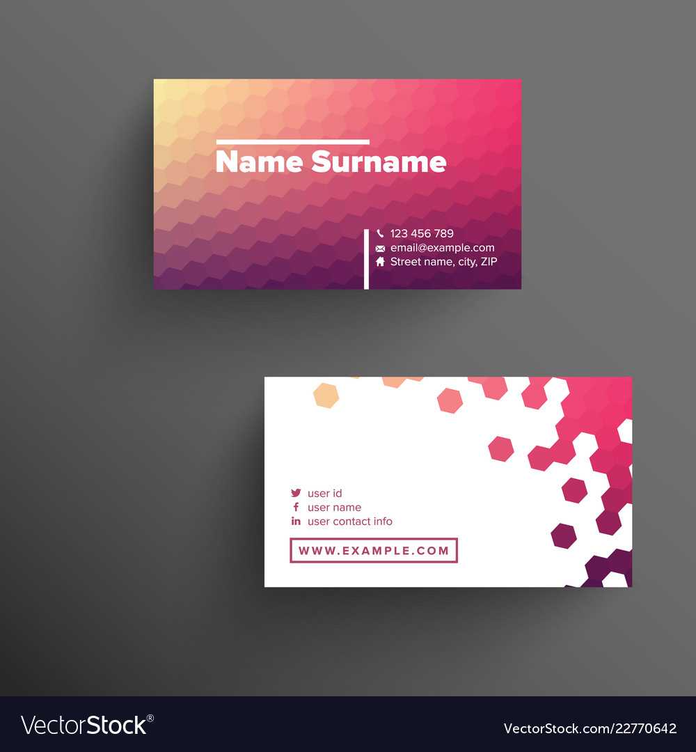 Modern Business Card Template With Haxagons Inside Calling Card Free Template
