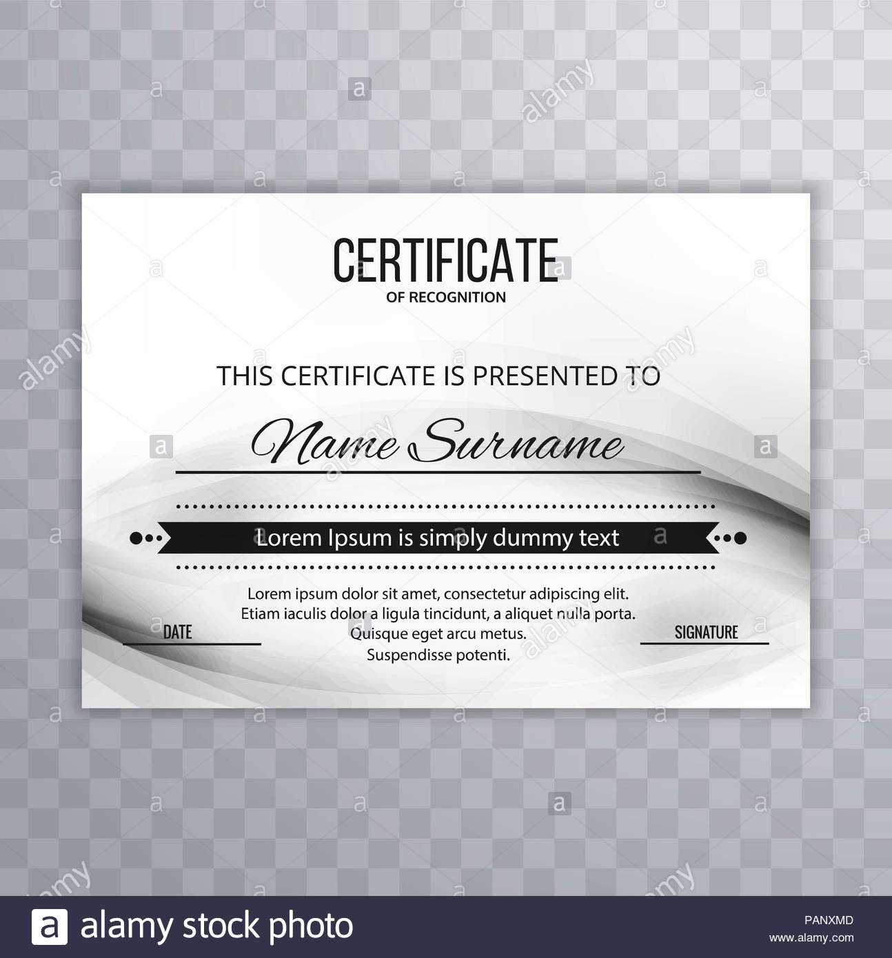 Modern Certificate Template Design Stock Photo: 213152925 pertaining to Borderless Certificate Templates