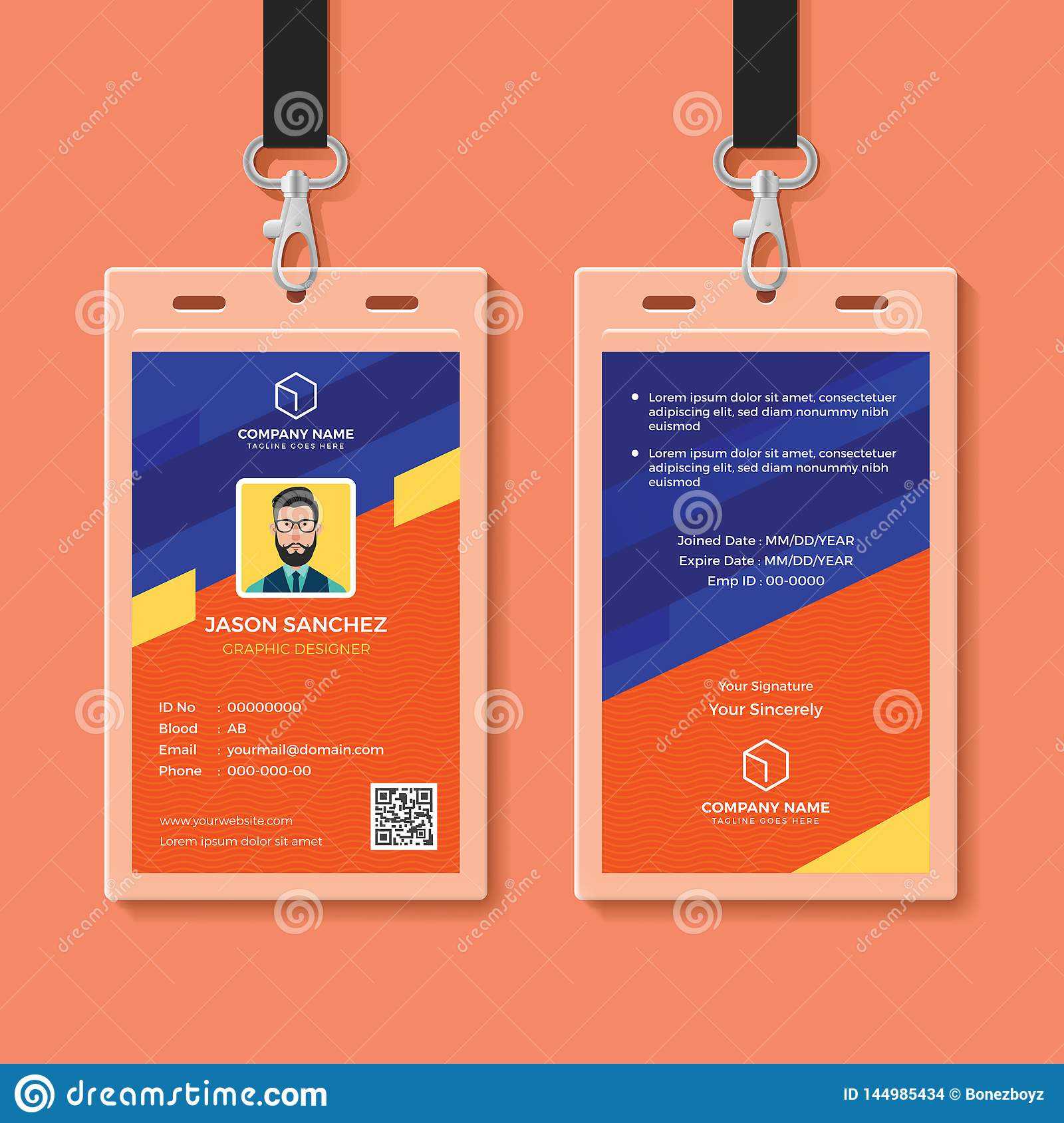Modern Graphic Id Card Design Template Stock Vector Inside Spy Id Card Template