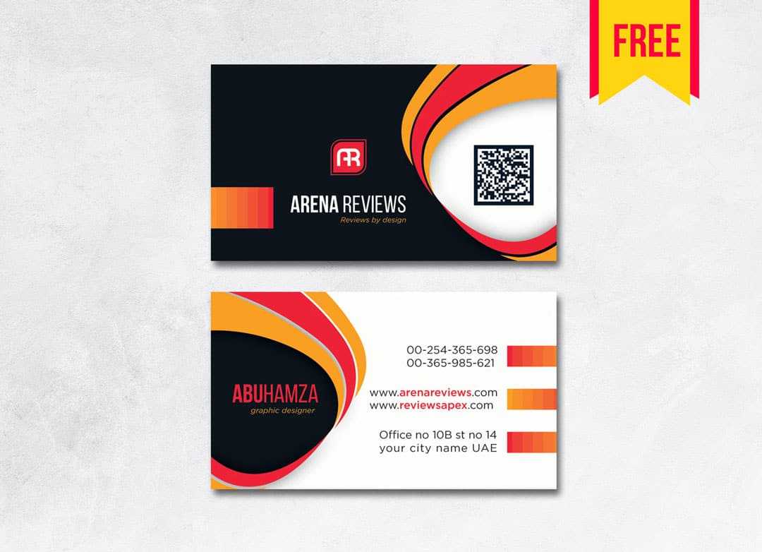 Modern Professional Business Card – Free Download | Arenareviews In Professional Name Card Template