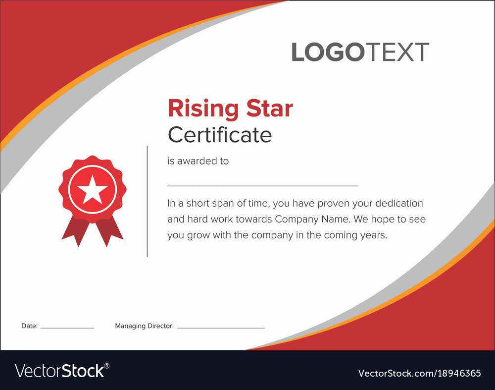 Modern Red Rising Star Certificate intended for Star Performer Certificate Templates