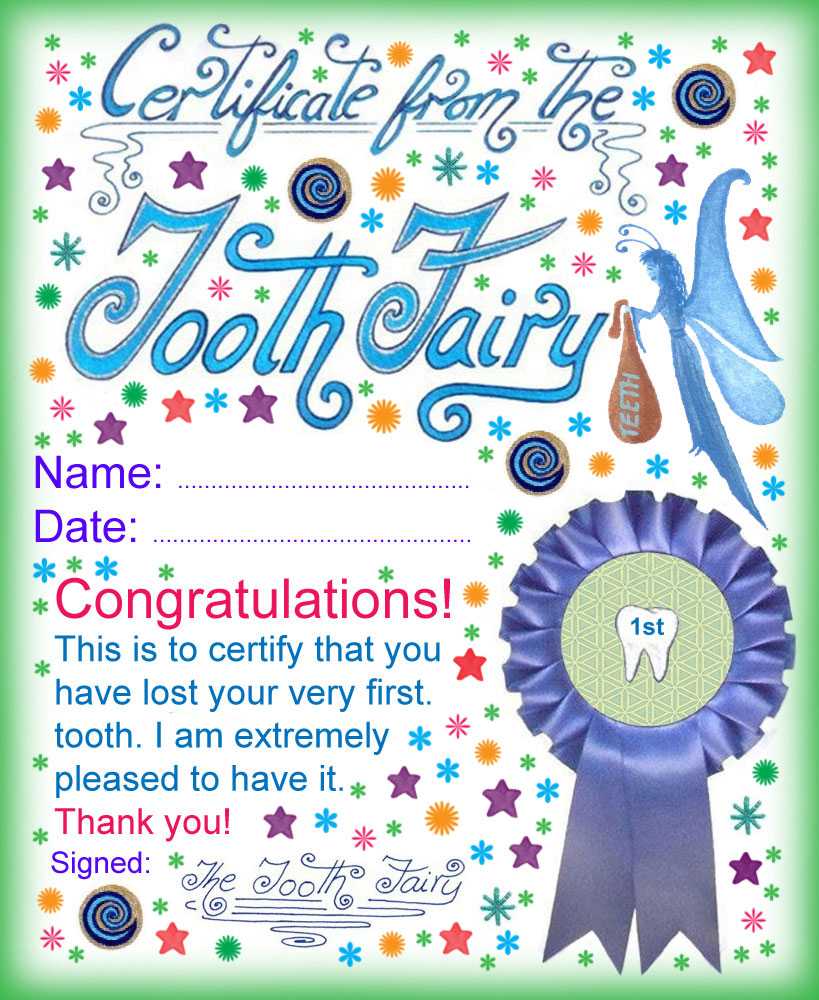 Modern Tooth Fairy Certificates | Rooftop Post Printables With Free Tooth Fairy Certificate Template