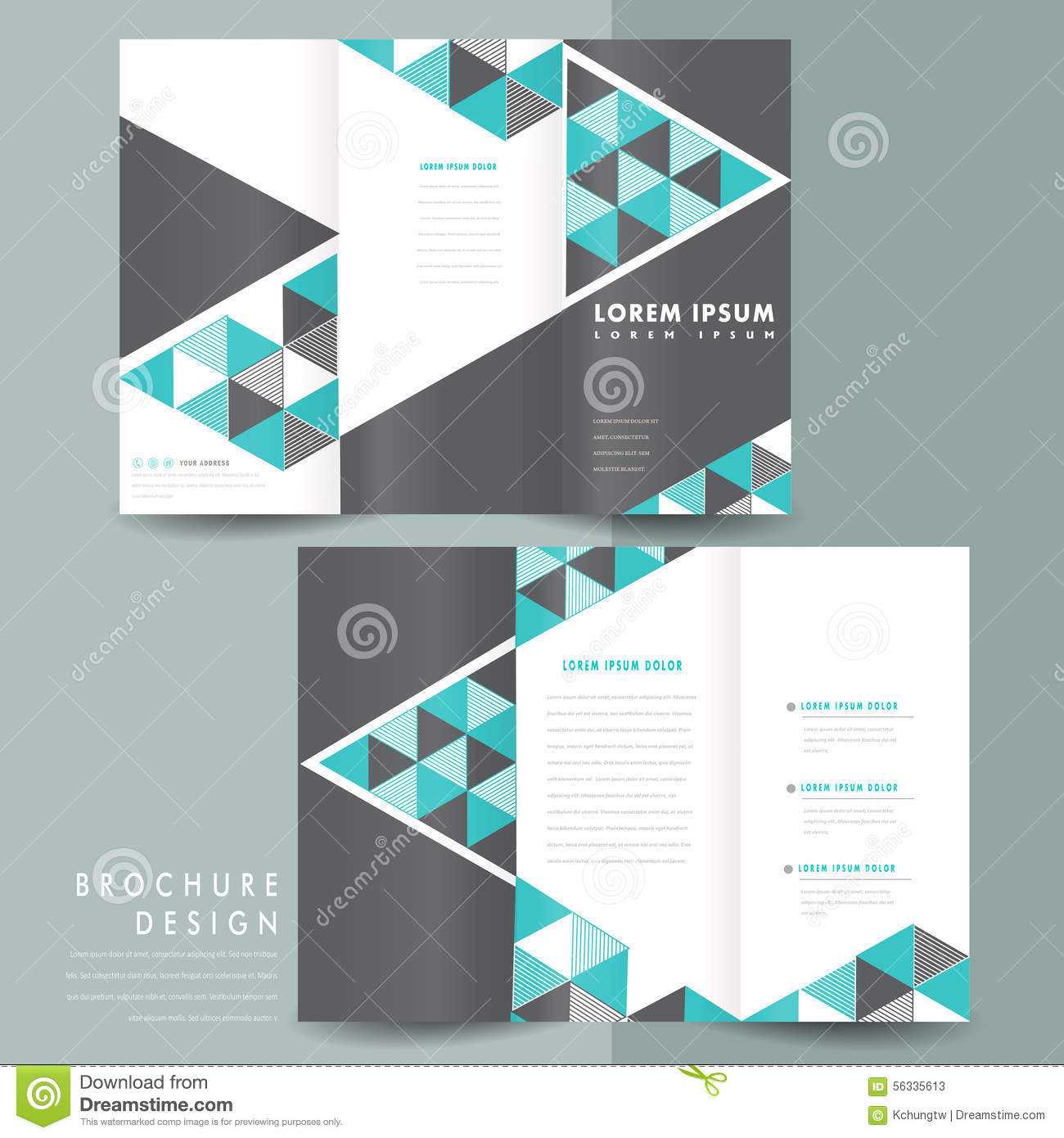 Modern Tri Fold Brochure Template Design Stock Vector Intended For Free Illustrator Brochure Templates Download