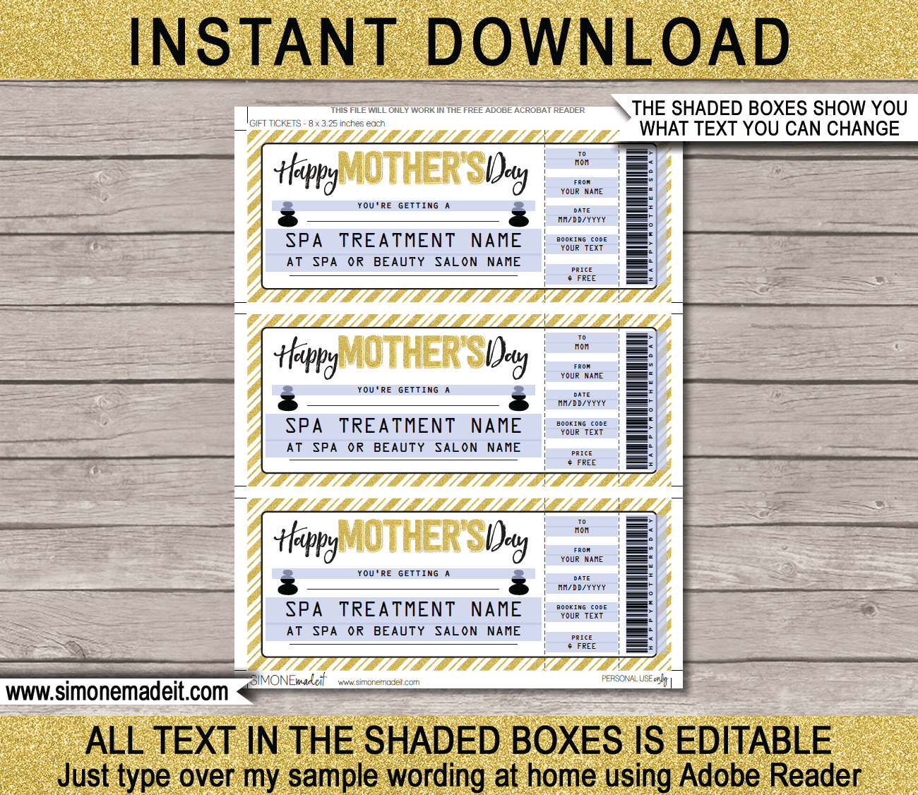 Mother's Day Spa Gift Voucher Within Spa Day Gift Certificate Template