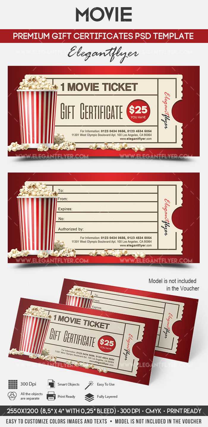 Movie Gift Certificate Psd Printable In Movie Gift Certificate Template
