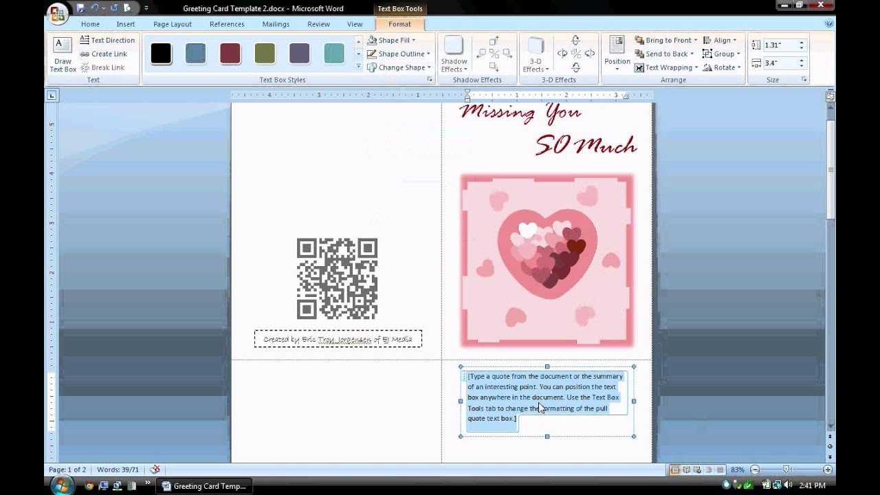 Ms Word Greeting Card Template – Karan.ald2014 Pertaining To Microsoft Word Birthday Card Template