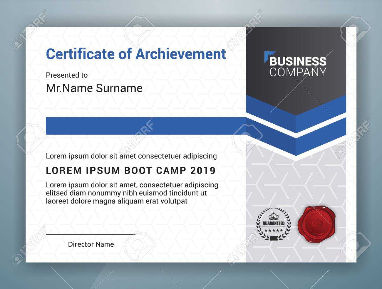 Multipurpose Professional Certificate Template Design For Print Within Boot Camp Certificate Template