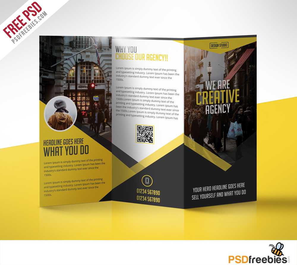 Multipurpose Trifold Business Brochure Free Psd Template Regarding Free Brochure Template Downloads