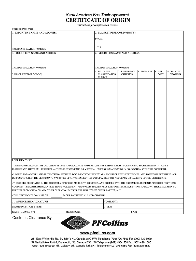 Nafta Form – Fill Online, Printable, Fillable, Blank | Pdffiller With Regard To Nafta Certificate Template