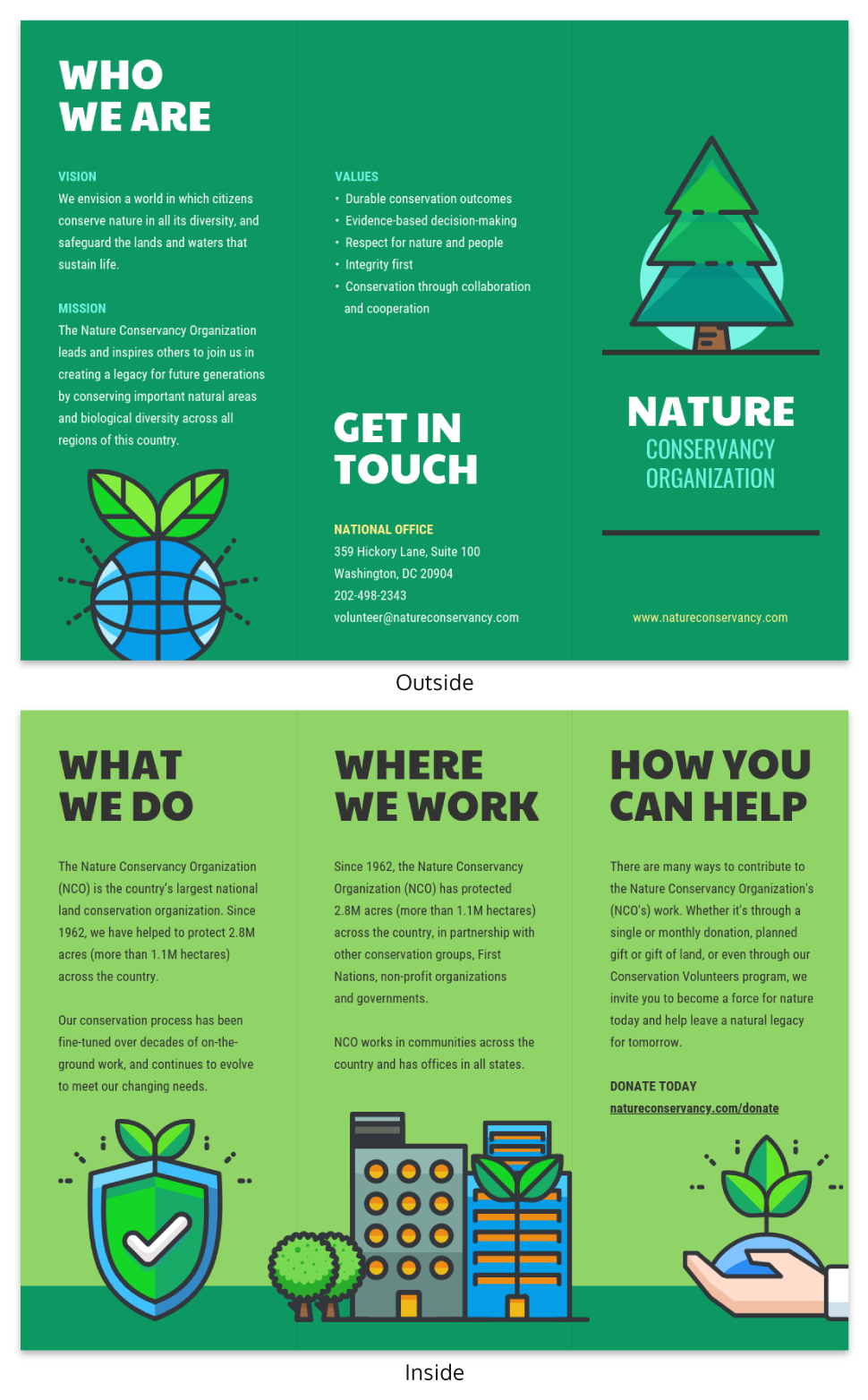 Nature Tri Fold Brochure Regarding Volunteer Brochure Template
