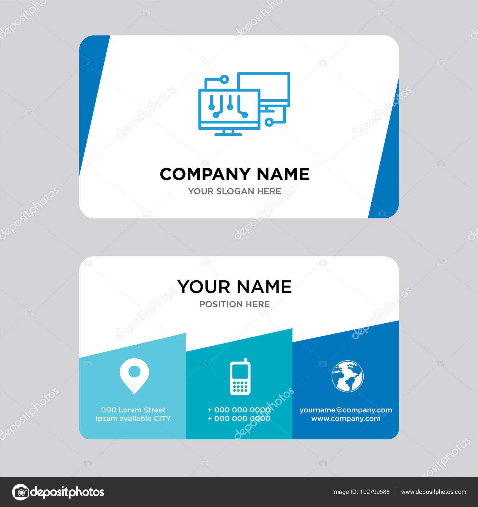 Network Business Card Design Template — Stock Vector Regarding Networking Card Template