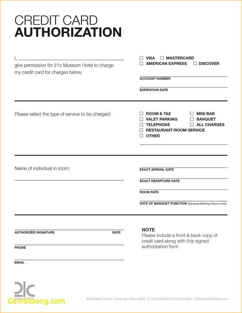 New Credit Card Authorization Form Extended Stay – Models Within Credit Card Authorisation Form Template Australia