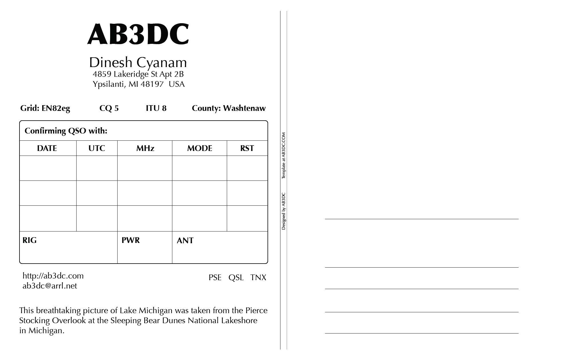 New Qsl Cards Design – Ab3Dc's Ham Radio Blog Throughout Qsl Card Template