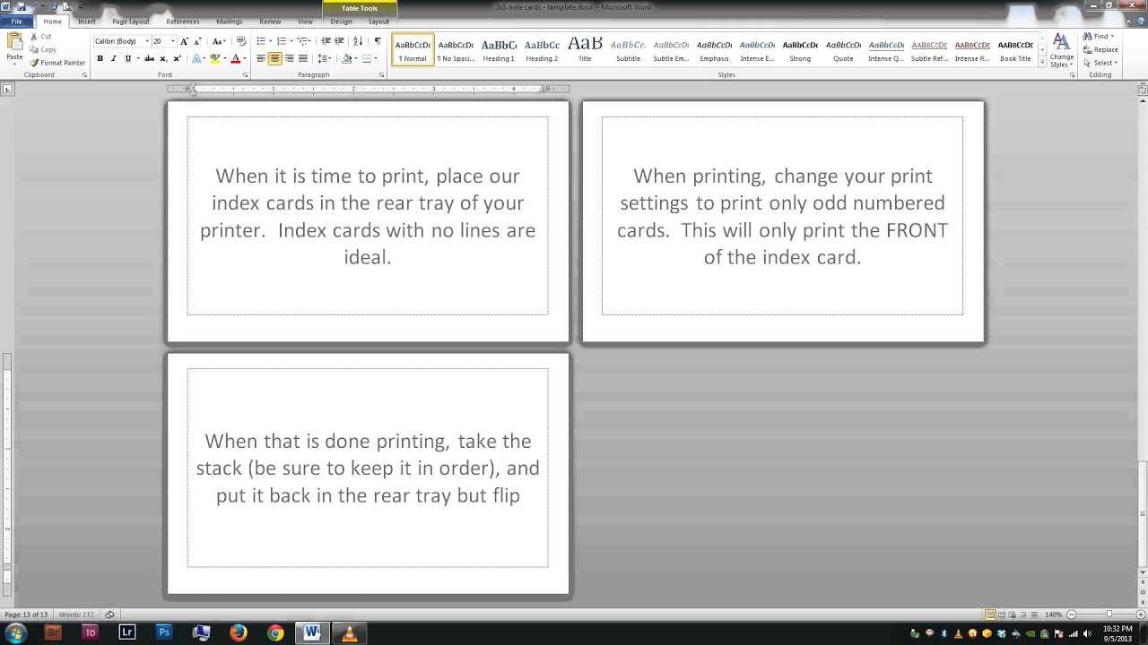 Note/index Cards - Word Template for Index Card Template For Word