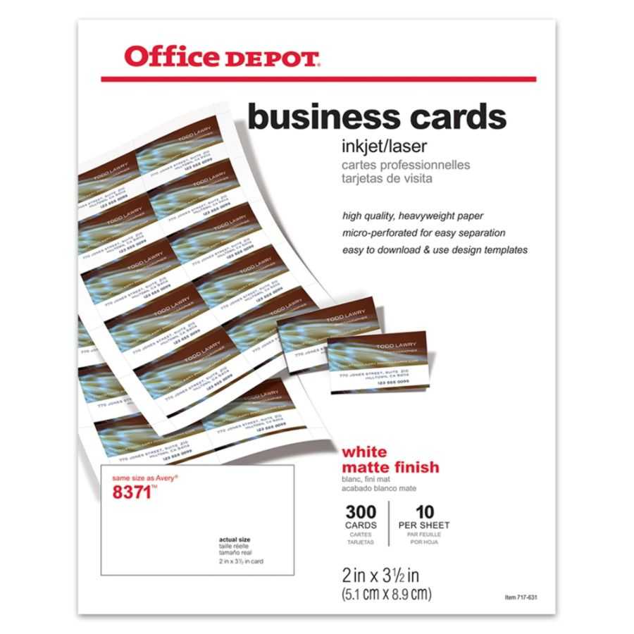 Office Depot: Office Depot Matte Business Cards, 2In. X 3 1 With Regard To Office Depot Business Card Template
