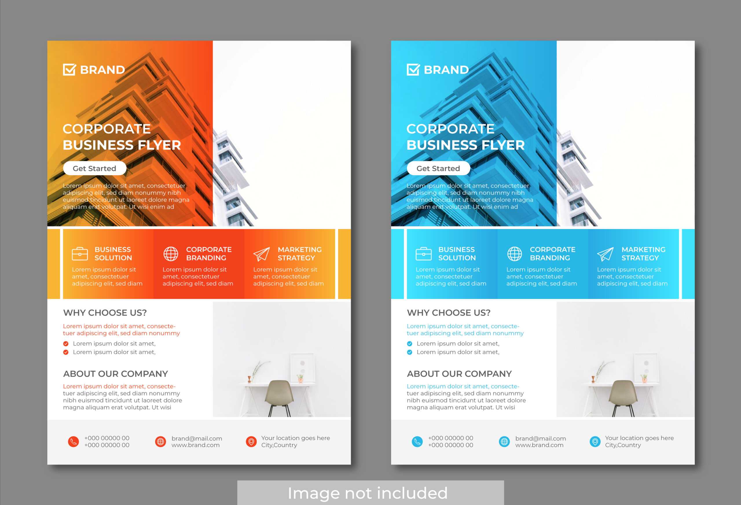 Orange And Blue Modern And Clean Business Flyer Templates Pertaining To Cleaning Brochure Templates Free