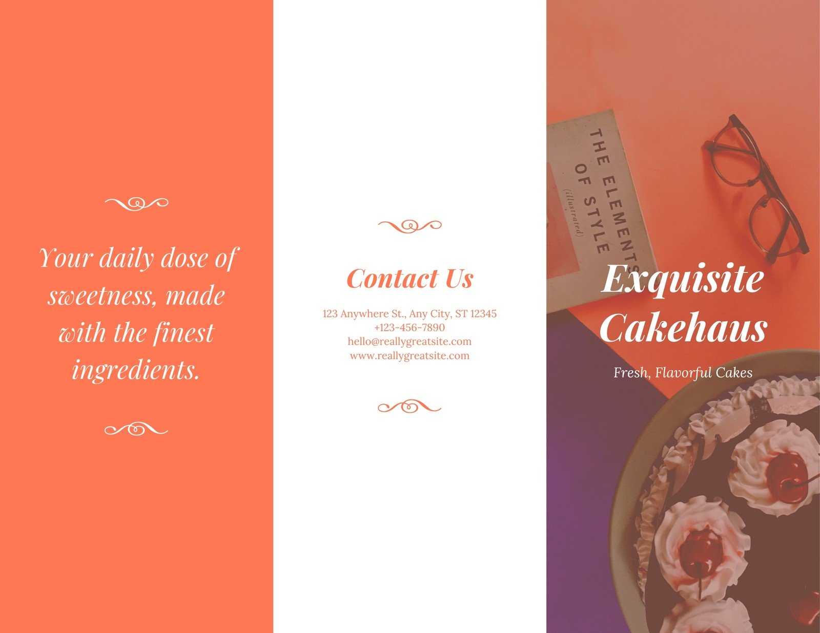 Orange Fancy Cake Business Trifold Brochure – Templatescanva Throughout Fancy Brochure Templates