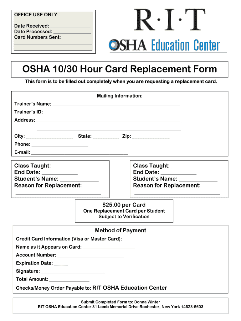 Osha 30 Card Template – Fill Online, Printable, Fillable For Osha 10 Card Template