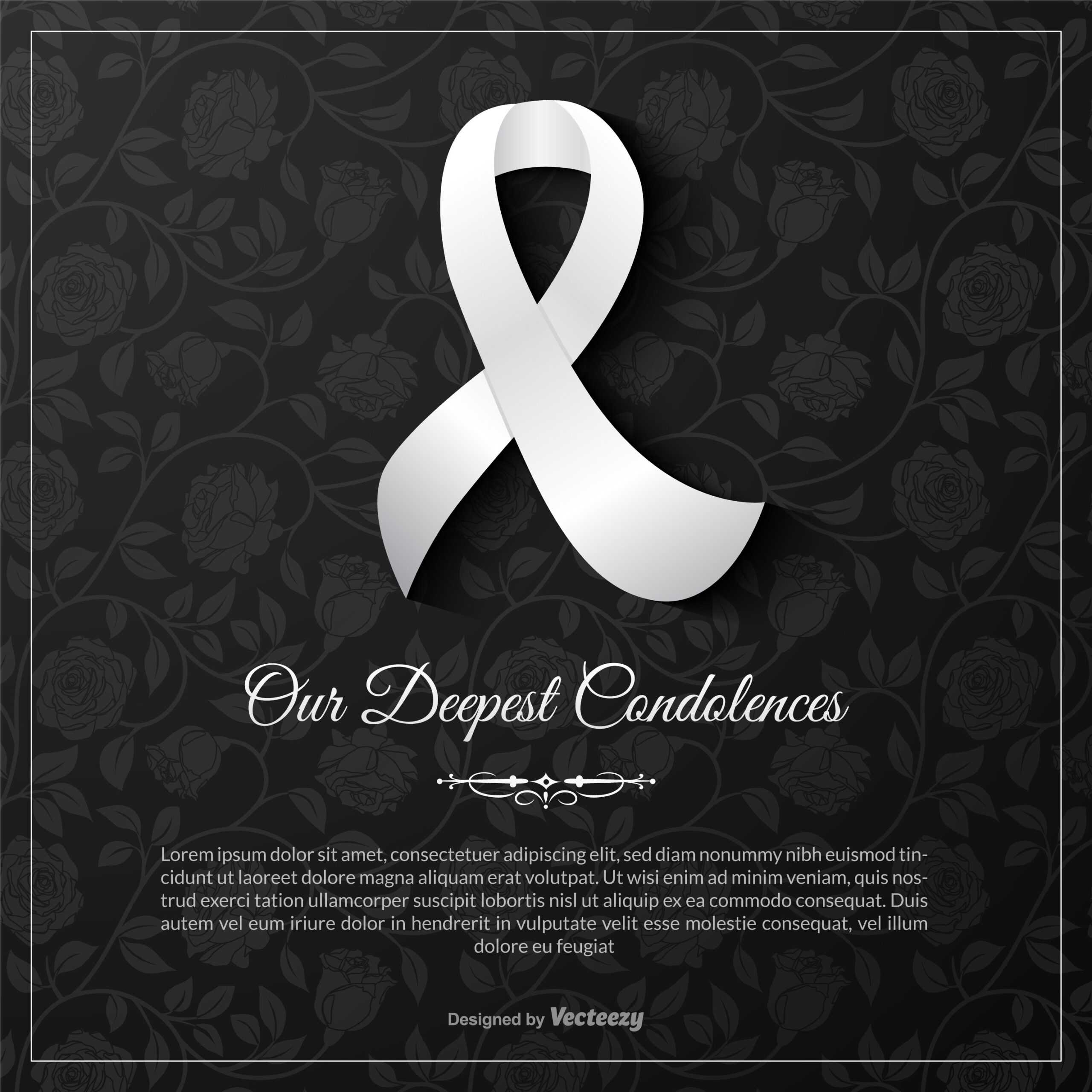 Our Deepest Condolences Vector Card Template – Download Free Regarding Sorry For Your Loss Card Template