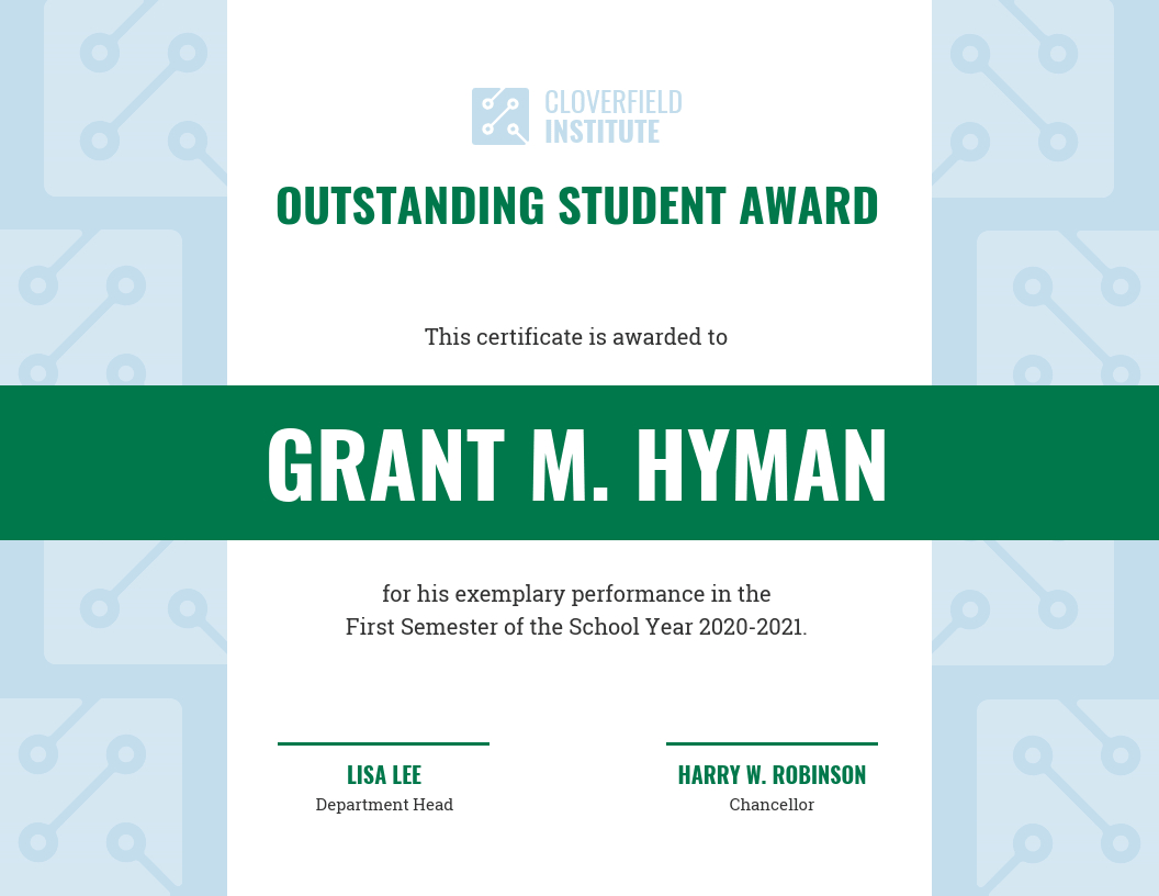 Outstanding Student Certificate Template Throughout Student Of The Year Award Certificate Templates
