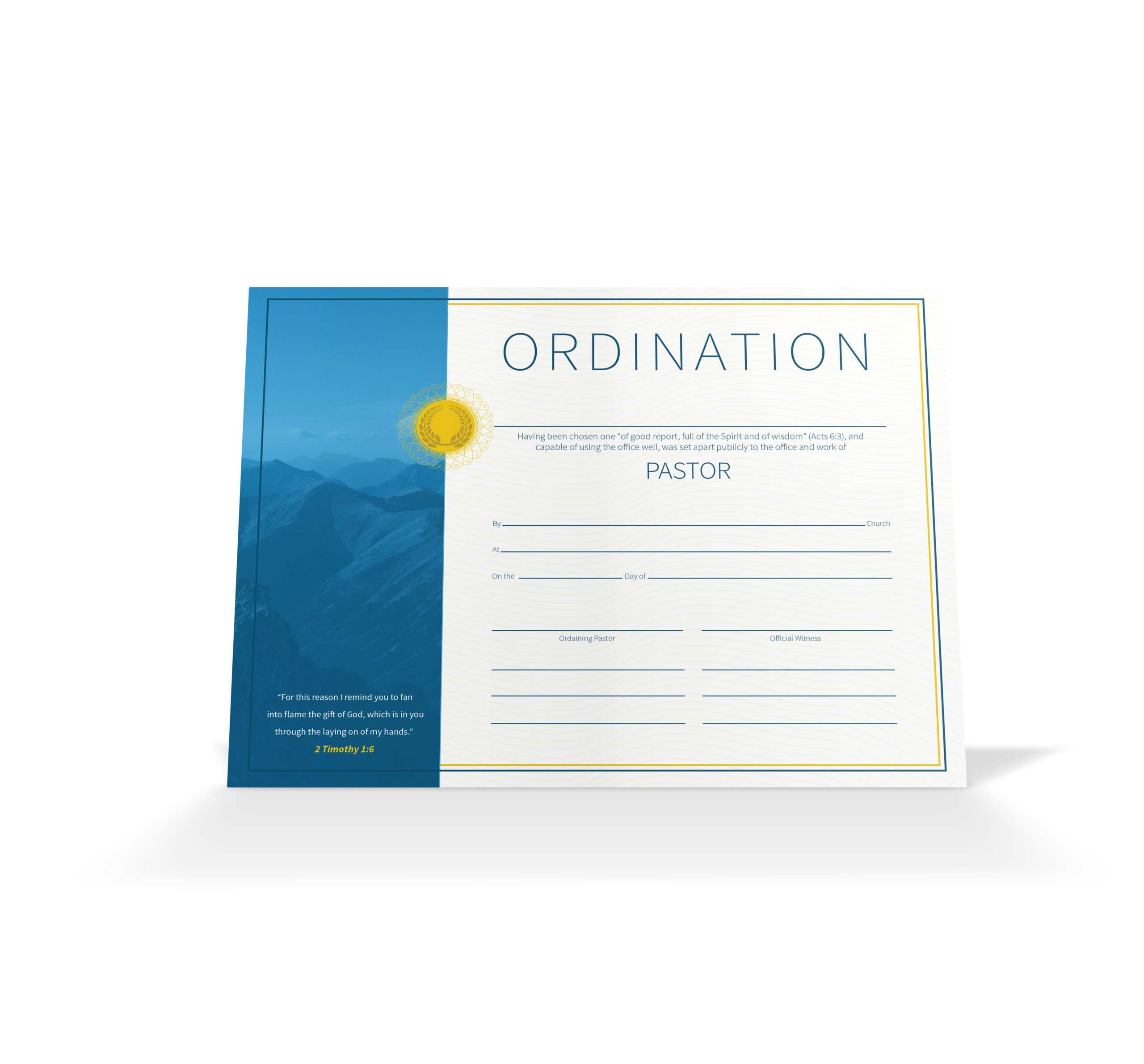 Pastor Ordination Certificate – Vineyard Digital Membership For Certificate Of Ordination Template